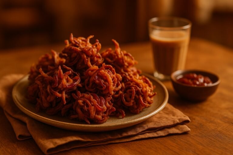 Recette Bhajis d'oignons rouges