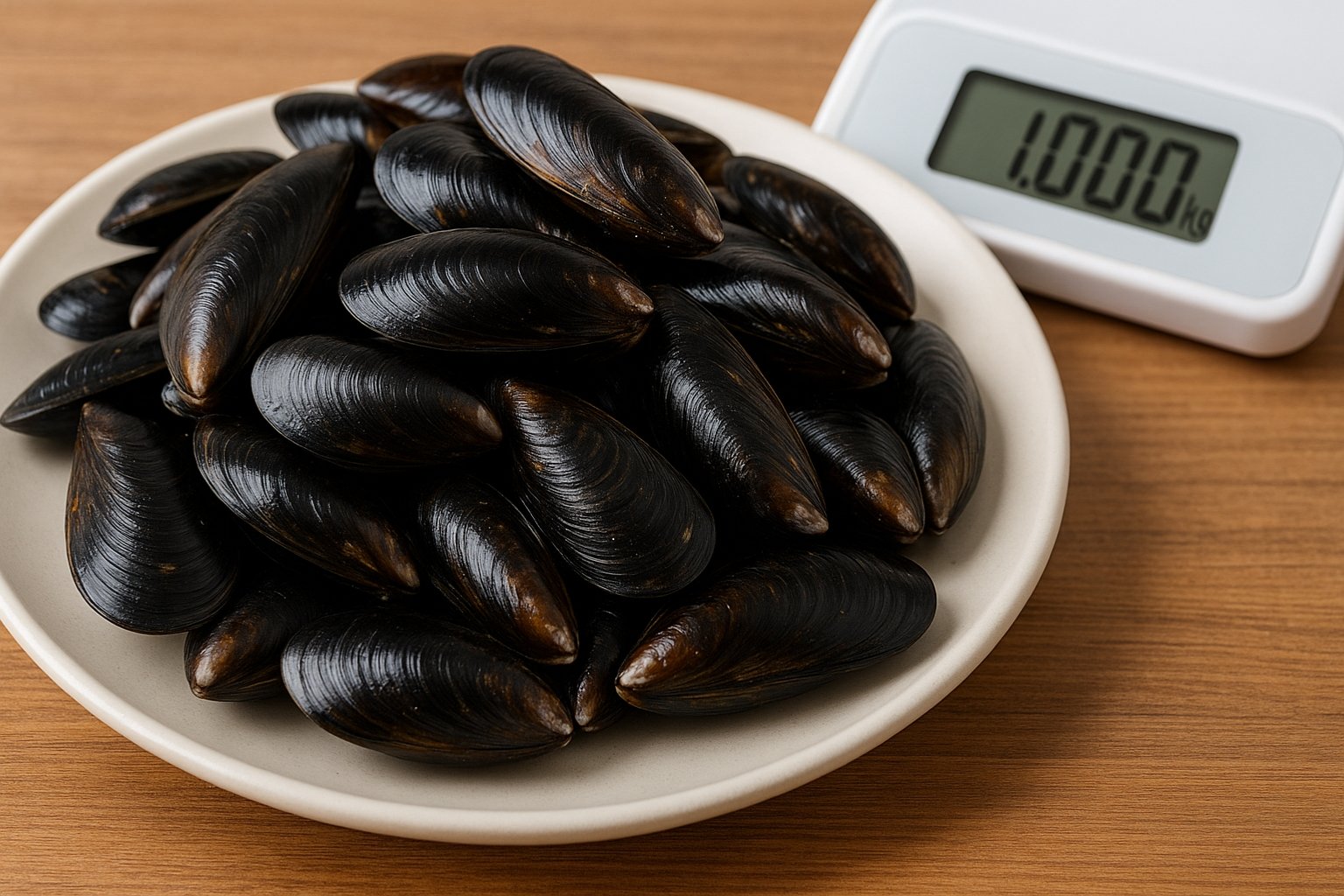 Combien de moules dans 1 kg