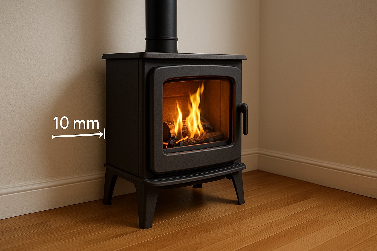 Poêle à 10 cm du mur
